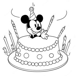 Mickey Mouse Birthday Celebration Coloring Page | Disney Happy Birthday 塗色頁
