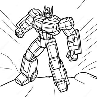 Transformers Barricade in Action Coloring Page | Transformers Barricade 塗色頁