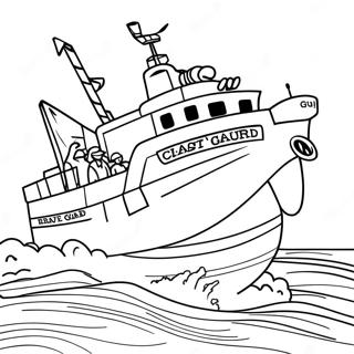 Brave Coast Guard Rescue Coloring Page | Coast Guard 塗色頁