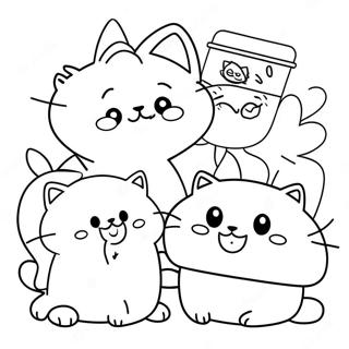 Cute Chococat with Friends Coloring Page | Chococat 塗色頁
