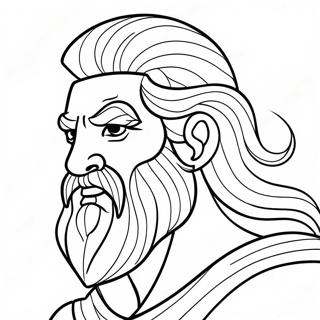 Zeus with Thunderbolt Coloring Page | Greek Gods 塗色頁