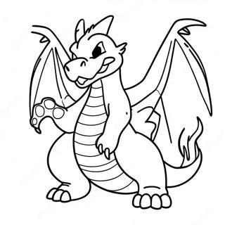 Gigantamax Charizard Breathing Fire Coloring Page