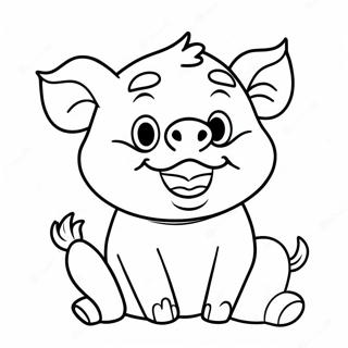 Cheerful Porky the Pig Coloring Page
