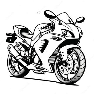 Kawasaki Ninja Sports Bike Coloring Page | Kawasaki Motorcycle 塗色頁