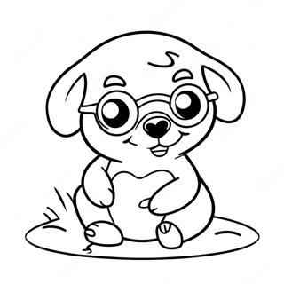 Cute Mole with Glasses Coloring Page | Mole Day 塗色頁