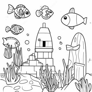 Colorful Deep Sea Lego City Coral Reef Coloring Page | Deep Sea Lego City 塗色頁