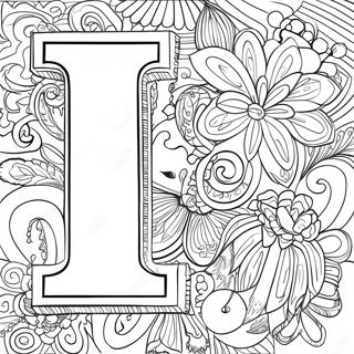 Letter L Coloring Page | Letter L for Adults 塗色頁