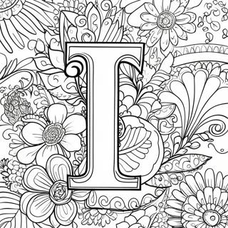 Lively Letter L Coloring Page | Letter L for Adults 塗色頁