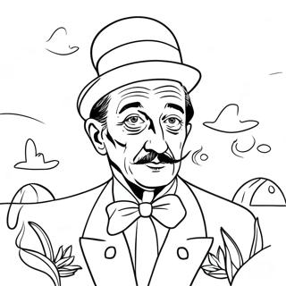 Salvador Dali Surrealist Artwork Coloring Page | Salvador Dali 塗色頁