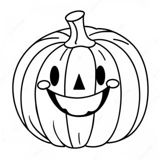 Smiling Pumpkin Face Coloring Page | Pumpkin Face 塗色頁