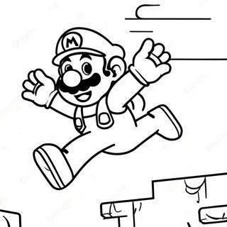 Mario Jumping in the Air Coloring Page | Mario Jumping 塗色頁