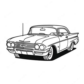 Chevy Impala Classic Car Coloring Page | Chevy Impala 塗色頁