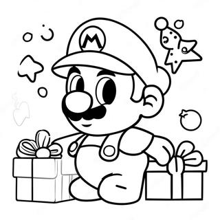 Mario Christmas Coloring Page | Mario Christmas 塗色頁