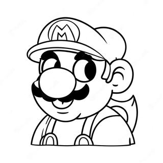 Mario with Santa Hat Coloring Page | Mario Christmas 塗色頁