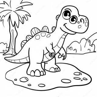 Large Dinosaur Footprint Coloring Page | Dinosaur Footprint 塗色頁