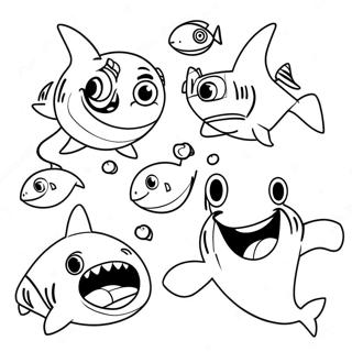 Funny Shark Tale Characters Coloring Page | Shark Tale 塗色頁