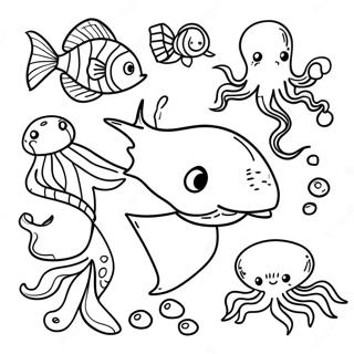 Sea Animals Coloring Page | Sea Animals 塗色頁