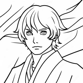 Dazai with a Mysterious Expression Coloring Page | Dazai 塗色頁