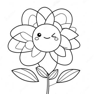 Kawaii Flower Coloring Page | Kawaii Flower 塗色頁