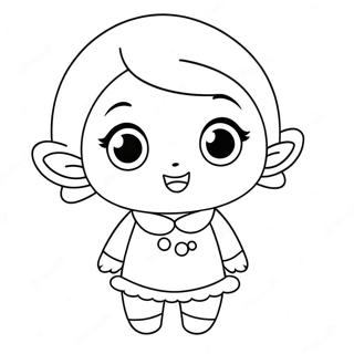 Cute Kawaii Chan with Big Eyes Coloring Page | Kawaii Chan 塗色頁