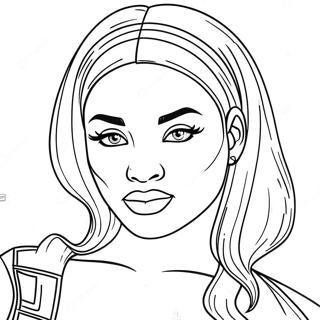 Megan Thee Stallion Coloring Page | Megan Thee Stallion 塗色頁