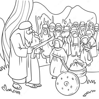 Colorful Deuteronomy Scenes Coloring Page | Deuteronomy 塗色頁