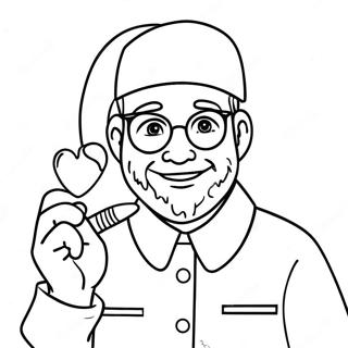 Cheerful Dentist with Santa Hat Coloring Page | Christmas Dental 塗色頁
