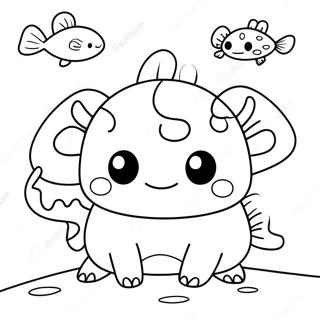 Squishmallow Axolotl Coloring Page | Squishmallow Axolotl 塗色頁