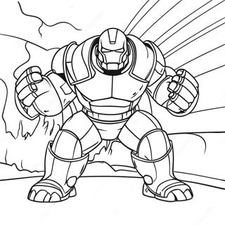 Hulkbuster in Battle Coloring Page | Hulkbuster 塗色頁