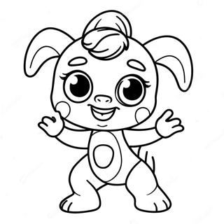 Cute Baby Bop Dancing Coloring Page | Baby Bop 塗色頁