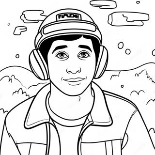 Faze Rug with a Fun Background Coloring Page | Faze Rug 塗色頁