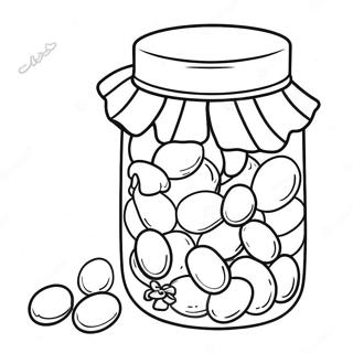 Colorful Jelly Beans in a Jar Coloring Page | Jelly Beans 塗色頁