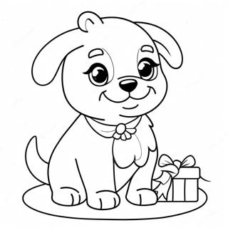 Cute Christmas Puppy Coloring Page | Cute Christmas Puppy 塗色頁