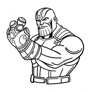 Thanos with Infinity Gauntlet Coloring Page | Thanos 塗色頁