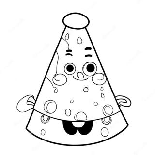 SpongeBob Party Hat Coloring Page | SpongeBob Happy Birthday 塗色頁