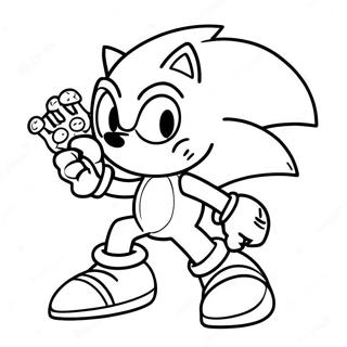 Sonic Among Us Crewmate in Action Coloring Page | Sonic Among Us 塗色頁