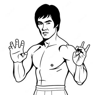 Bruce Lee in Action Coloring Page | Bruce Lee 塗色頁
