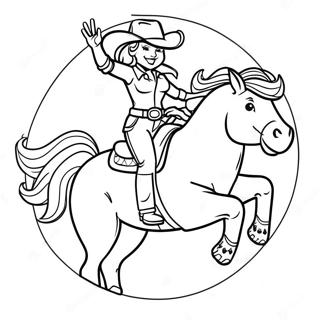 Cowgirl Jessie Riding Bullseye Coloring Page | Jessie from Disney Channel 塗色頁