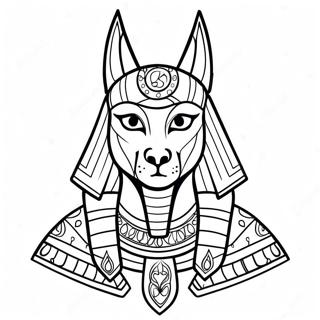 Colorful Anubis Coloring Page | Egyptian Gods 塗色頁