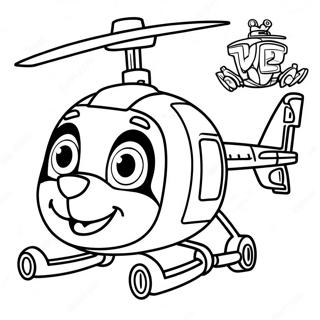 Paw Patrol Skye Helicopter Coloring Page | Paw Patrol Skye Helicopter 塗色頁