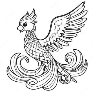 Majestic Phoenix Rising Coloring Page | Phoenix 塗色頁