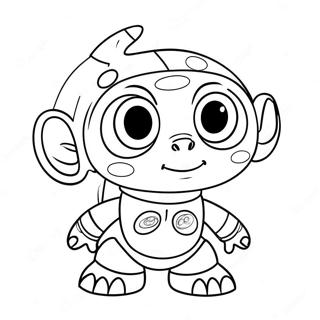 Cute Toy Story Alien with Big Eyes Coloring Page | Toy Story Alien 塗色頁