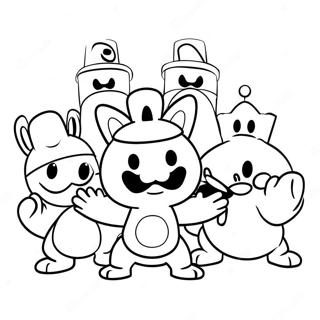 Mario Rabbids Characters Coloring Page | Mario Rabbids 塗色頁