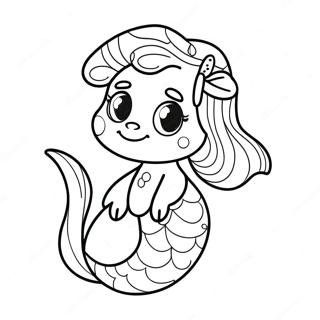 Cute Merpup with Sparkling Tail Coloring Page | Merpup 塗色頁