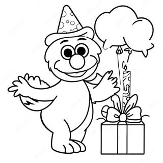 Happy 1st Birthday Sesame Street Coloring Page | Happy 1st Birthday Sesame Street 塗色頁