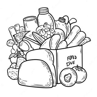 Food Drive Coloring Page | Food Drive 塗色頁