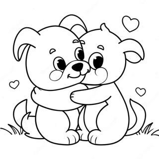 Cute Hugging Animals Coloring Page | Hug 塗色頁