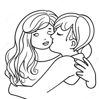 Warm Embrace Between Friends Coloring Page | Hug 塗色頁
