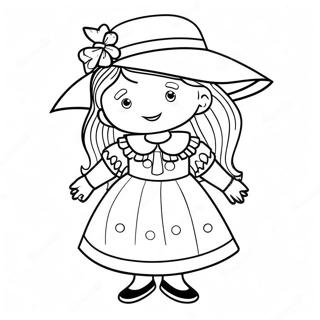 Madeline in a Colorful Dress Coloring Page | Madeline 塗色頁