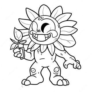 Gargantuar Zombie with Giant Sunflower Coloring Page | Gargantuar Plants vs Zombies 塗色頁